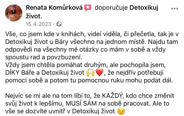 Recenze knihy Detoxikuj život Barbora Englischová